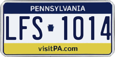 PA license plate LFS1014