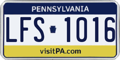 PA license plate LFS1016