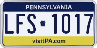 PA license plate LFS1017