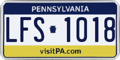 PA license plate LFS1018