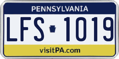 PA license plate LFS1019