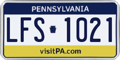 PA license plate LFS1021