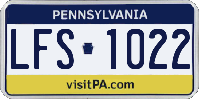 PA license plate LFS1022