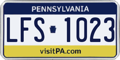 PA license plate LFS1023