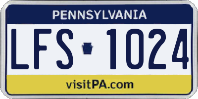 PA license plate LFS1024