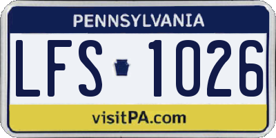 PA license plate LFS1026