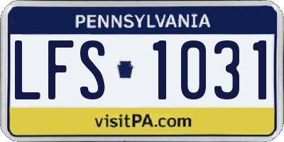 PA license plate LFS1031