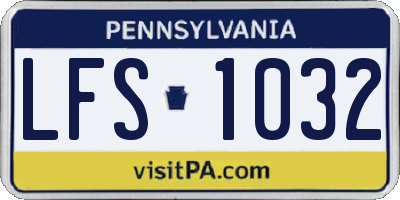 PA license plate LFS1032