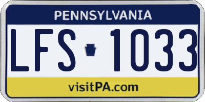 PA license plate LFS1033