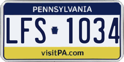 PA license plate LFS1034