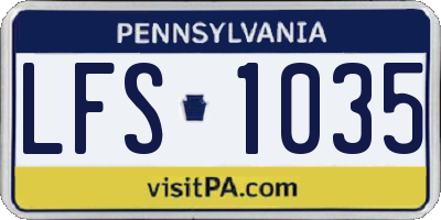 PA license plate LFS1035