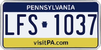 PA license plate LFS1037