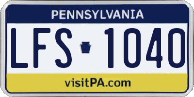 PA license plate LFS1040