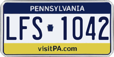 PA license plate LFS1042