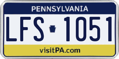 PA license plate LFS1051