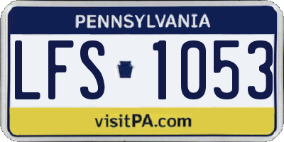 PA license plate LFS1053