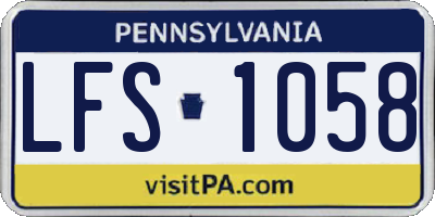 PA license plate LFS1058