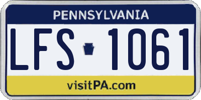 PA license plate LFS1061