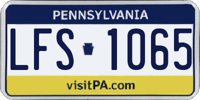 PA license plate LFS1065