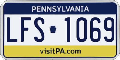 PA license plate LFS1069