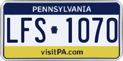 PA license plate LFS1070