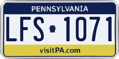 PA license plate LFS1071