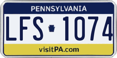 PA license plate LFS1074