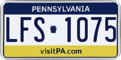 PA license plate LFS1075