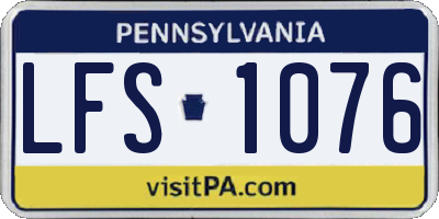 PA license plate LFS1076