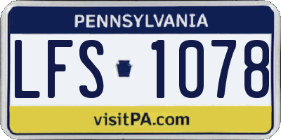 PA license plate LFS1078