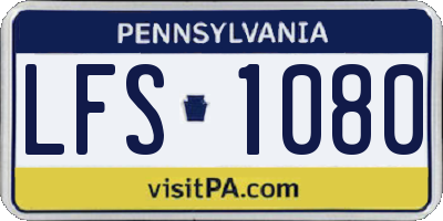 PA license plate LFS1080