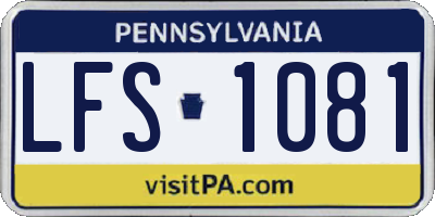 PA license plate LFS1081