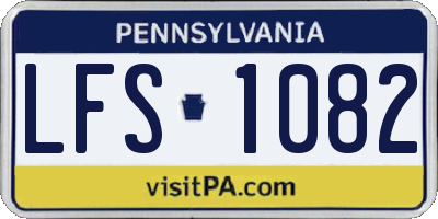 PA license plate LFS1082
