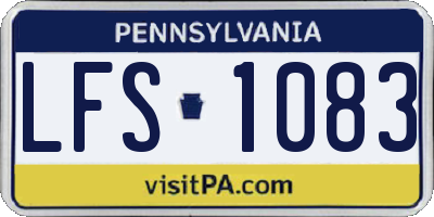 PA license plate LFS1083