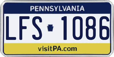 PA license plate LFS1086