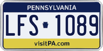 PA license plate LFS1089