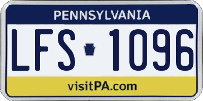 PA license plate LFS1096