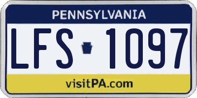 PA license plate LFS1097