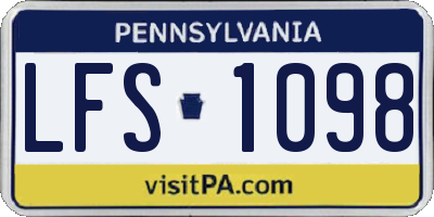 PA license plate LFS1098