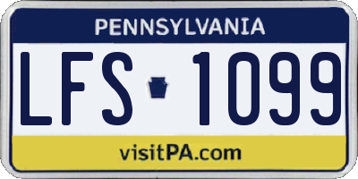 PA license plate LFS1099