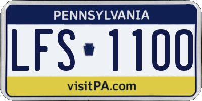 PA license plate LFS1100