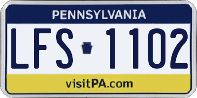 PA license plate LFS1102