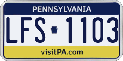 PA license plate LFS1103