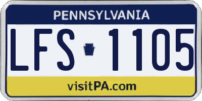 PA license plate LFS1105