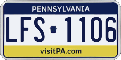PA license plate LFS1106