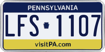 PA license plate LFS1107
