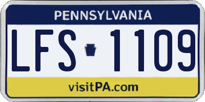 PA license plate LFS1109