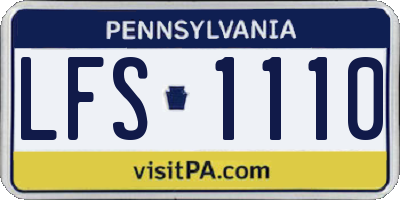 PA license plate LFS1110