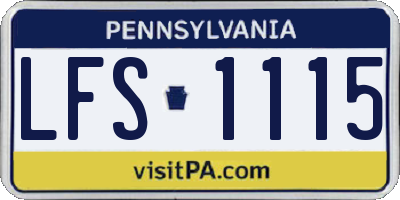 PA license plate LFS1115