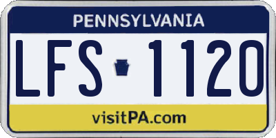 PA license plate LFS1120